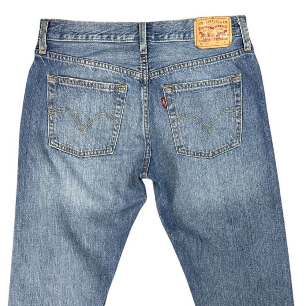 Levi's 501 Orginal Fit Distressed Straight Leg Jean Size: No Size - Picture 5 of 6
